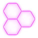 Escape6 Kompletní LED hexagonové svítidlo růžové, rozměr 3 elementy 168 × 166 cm