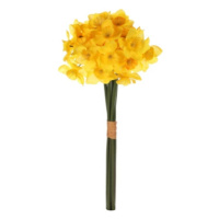 Umělá kytice Narcisky v pugetu 34 cm, žlutá