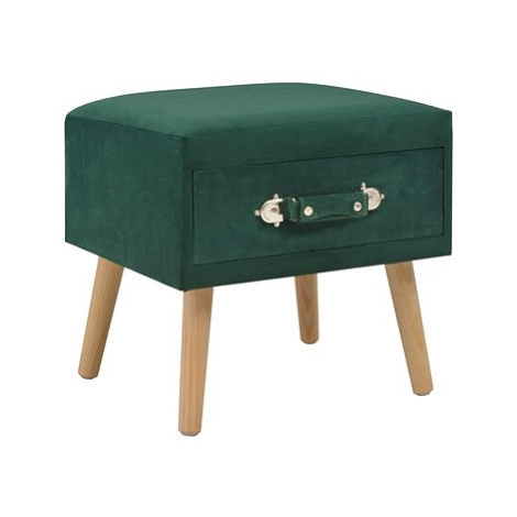 Noční stolek zelený 40 x 35 x 40 cm samet SHUMEE