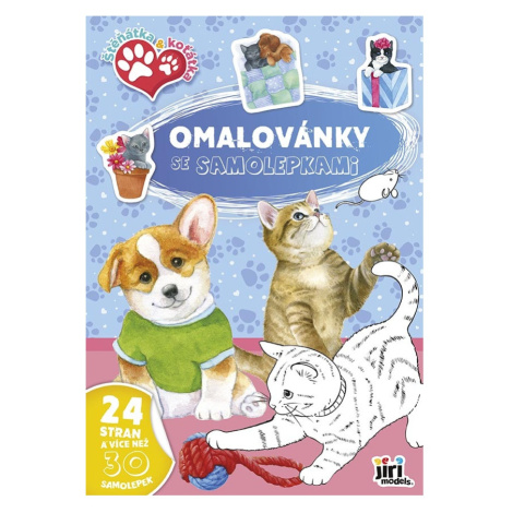 JIRI MODELS Omalovánky A4 se samolepkami Štěňátka a koťátka 1 ks JM - Jiří Models