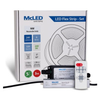 McLED  LED pásek - sada 3 m + Přijímač Nano IP67, 240 LED/m, NW, 6 W/m, DC 24V, 520 lm/m, CRI90,