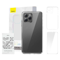 Baseus Crystal Series Clear case pro iPhone 11 pro max (průhledný) + tvrzené sklo + čisticí sada