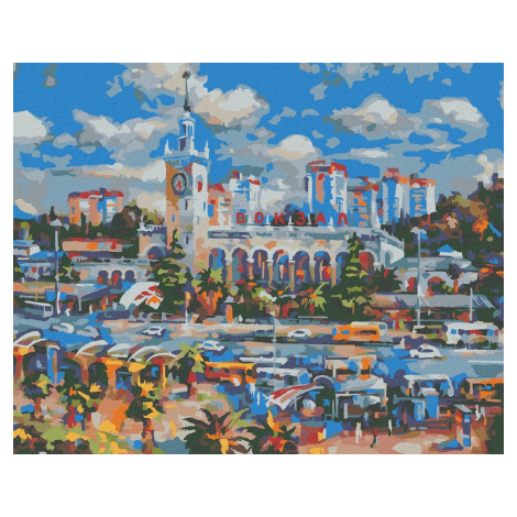 Zuty - Malování Podle Čísel - Vlakové Nádraží V Sochi, 80X100 Cm, Plátno+Rám