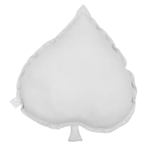 Cotton &amp; Sweets Lněný polštář lipový list světle šedá 38×43 cm