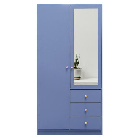 Šatní skříň Siena D2 Barva korpusu: Modrá, Rozměry: 100 cm