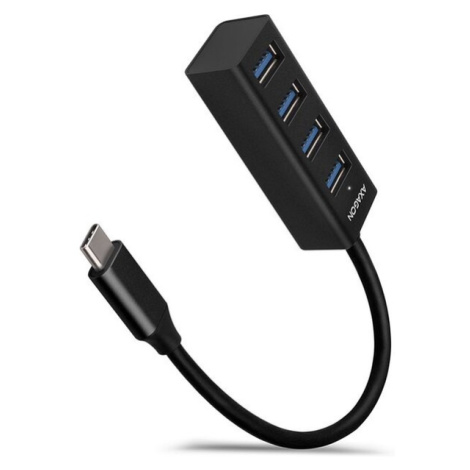 AXAGON HUEM1C 4x USB 3.2 Gen 1 MINI hub kovový kabel USBC 20cm