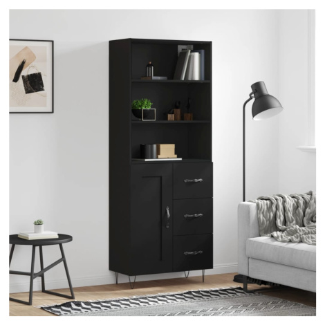 vidaXL Skříň highboard černá 69,5 x 34 x 180 cm kompozitní dřevo