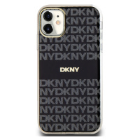 Zadní kryt DKNY PC/TPU Repeat Pattern Tonal Stripe Magsafe pro Apple iPhone 11, černá