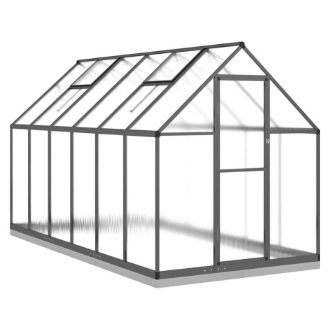 vidaXL Skleník s podkladovým rámem antracitový 334x169x202 cm hliník