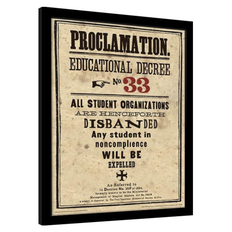 Obraz na zeď - Harry Potter - Educational Decree No. 33, 34.3 × 44.5 cm Pyramid