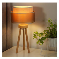 - Stolní lampa WOOD BOHO 1xE27/15W/230V pr. 25 cm měděná/hnědá/béžová