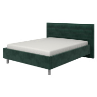 Manželská postel 160x200cm corey - tm. zelená/chromované nohy