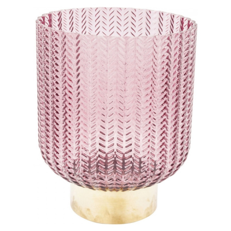 KARE Design Růžová skleněná váza Barfly 20 cm
