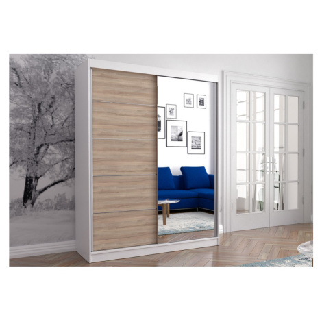 IDZ Šatní skříň Neomi 05 (150 cm) Barva dřeva: Bílá + Sonoma