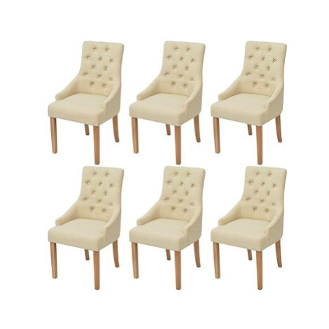 Jídelní židle 6 ks krémové textil SHUMEE