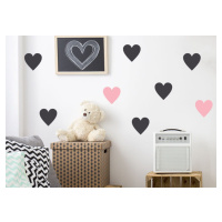 Pastelowe Love Samolepky - srdce velké barevna varianta: černá