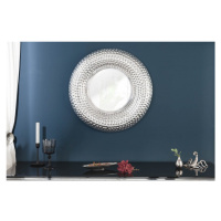 Estila Orientální kruhové závěsné zrcadlo Solei s hrubým stříbrným rámem 60cm