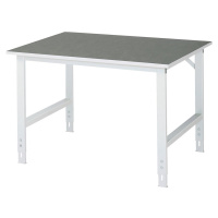 RAU Pracovní stůl, výškově přestavitelný, 760 - 1080 mm, deska z linolea, š x h 1250 x 1000 mm, 