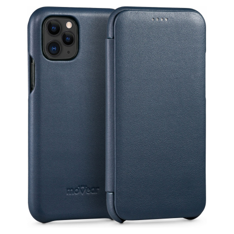 Pouzdro kožené na iPhone 11 Pro Obal slim case book modré Movear