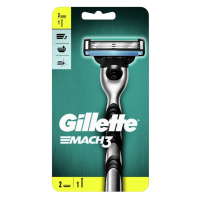 Gillette Mach3 Rukojeť holicího strojku 1 ks + náhradní hlavice 2 ks