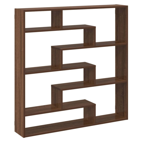 vidaXL Nástěnná police 7 přihrádek hnědý dub kompozitní dřevo