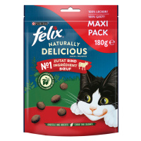 Felix Naturally Delicious pamlsky pro kočky - hovězí s kustovnicí čínskou (3 x 180 g)