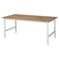 RAU Pracovní stůl, výškově přestavitelný, 760 - 1080 mm, masivní buková deska, š x h 2000 x 1000