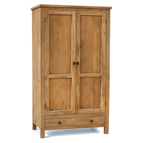 Estila Produkt Luxusní venkovská dvoudveřová šatní skříň Granaire se dvěma šuplíky z hnědého tea