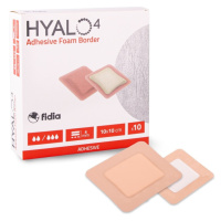 HYALO4 ADHESIVE SILICONE BORDER FOAM DRESSING 10 X 10 CM ADHEZIVNÍ PĚNOVÉ KRYTÍ SE SILIKONEM A L