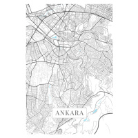 Mapa Ankara white, 26.7x40 cm