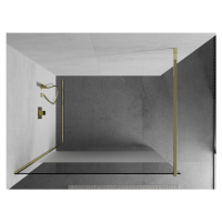 MEXEN/S KIOTO Sprchová zástěna WALK-IN 100x200 cm 8 mm, zlatá, Transparent/matné sklo 800-100-10