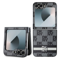 DKNY PU Leather Checkered Pattern and Stripe pro Samsung Galaxy Z Flip 6 Black