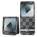 DKNY PU Leather Checkered Pattern and Stripe pro Samsung Galaxy Z Flip 6 Black