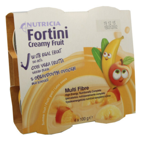 Fortini Creamy Fruit, roztok, letní ovoce, 4x100g - II. jakost