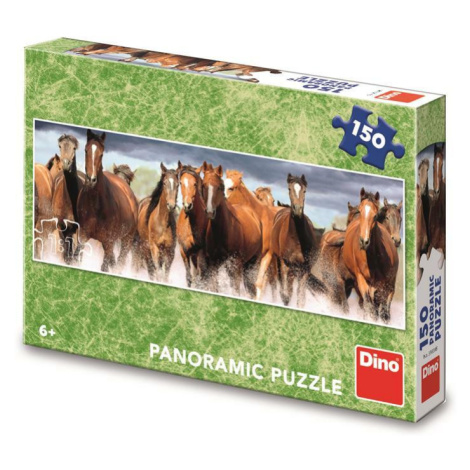 Dino Koně ve vodě 150 panoramic Puzzle