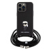 Karl Lagerfeld hard silikonové pouzdro iPhone 15 PRO MAX 6.7" black Crossbody Saffiano Monogram 