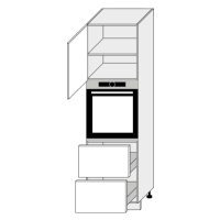 ArtExt Kuchyňská skříňka vysoká pro vestavnou troubu PLATINIUM | D14RU 2A 356 Barva korpusu: Bíl