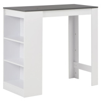 280216 vidaXL Bar Table with Shelf White 110x50x103 cm