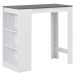 280216 vidaXL Bar Table with Shelf White 110x50x103 cm