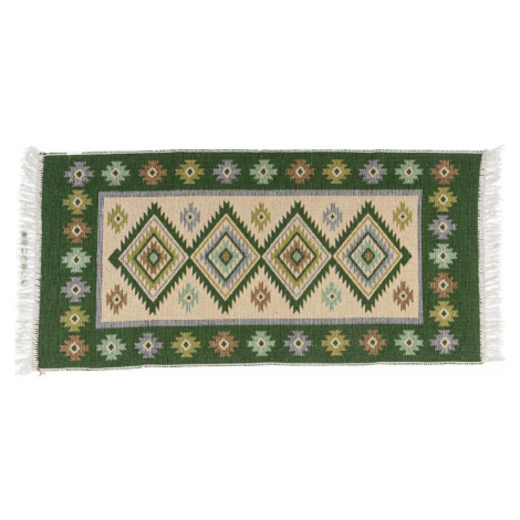 Kusový oboustranný vzorovaný koberec KILIM - ROMBY zelená 120x180 cm Multidecor