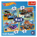 Trefl Puzzle 4v1 - Vozidla Hot Wheels / Mattel Hot Wheels