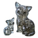 HCM Kinzel 3D Crystal puzzle Kočka s koťátkem 49 dílků