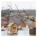 Dekorační vánoční dřevěný domeček s LED osvětlením s motivem jelena 13x11x10,5 cm