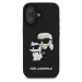 Karl Lagerfeld 3D Rubber Karl and Choupette kryt pro iPhone 16 Plus černý