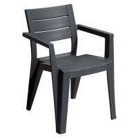 Tmavě šedá plastová zahradní židle Julie – Keter