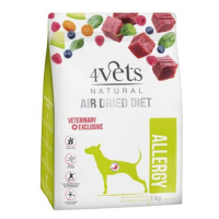 4vets AIR DRIED NATURAL VETERINARY EXCLUSIVE ALLERGY 1kg sušené krmivo pro psy s pot