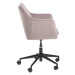 Dkton Designová kancelárska židle Norris svetlo ružová