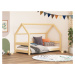 Benlemi Dětská postel domeček TERY se zábranou Zvolte barvu: Bílá, Zvolte rozměr: 90x160 cm, Zvo