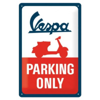 Plechová cedule Vespa Parking Only, 20 × 30 cm