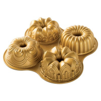 Forma na 4 mini bábovky ve zlaté barvě Nordic Ware Minimix, 2,1 l
